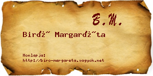 Biró Margaréta névjegykártya