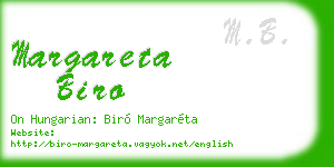 margareta biro business card